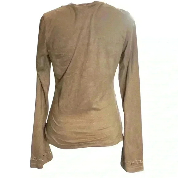 Vintage 90s Express Faux Suede Bell Sleeve Top – Whimsigoth / Boho / Y2K - Picture 5 of 8